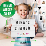 EASYmaxx LED-Leuchtkasten A4 mit 173 Buchstaben, Zahlen & Symbolen und 150 bunten Mood Pics als individuelle Party- und Zimmerdeko.