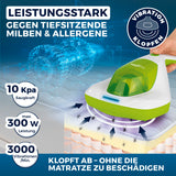 MAXXMEE Milbensauger Vibration mit UV-C-Licht entfernt 99,9 % Milben und Allergene aus Matratzen mit 10 kPa Saugkraft und 3000 Vibrationen/min.