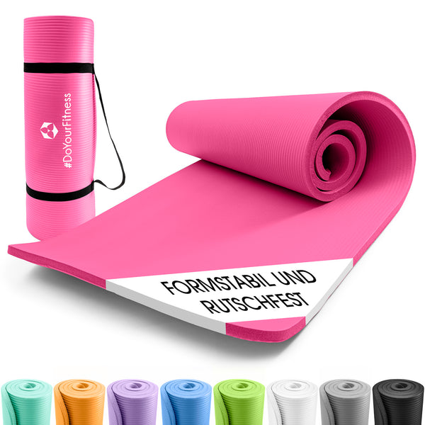 #DoYourFitness Fitnessmatte - In- & outdoor - Yoga, Gymnastik & Co. - 183 x 61 x 1,5 cm - Pink