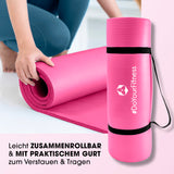 #DoYourFitness Fitnessmatte - In- & outdoor, rutschfest, leicht zusammenrollbar mit Tragegurt, 183 x 61 x 1,5 cm, pink.