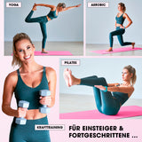 #DoYourFitness Fitnessmatte 183 x 61 x 1,5 cm pink, rutschfest, robust, ideal für Yoga, Gymnastik, Indoor & Outdoor, mit Tragegurt.