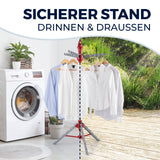 EASYmaxx Wäschespinne für 18 Bügel, klapp- & höhenverstellbar, sicherer Stand innen und außen, platzsparend und leicht.