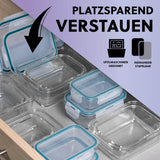 GOURMETmaxx Glas-Frischhaltedosen Klick-it - 8-tlg., stapelbar, spülmaschinengeeignet, platzsparend und mit 4-fach-Klick-Verschluss.