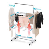 EASYmaxx Elektro-Wäscheständer 900 mit Rollen, 2 Etagen & 2 Bügel-Seitenflügeln für effizientes, schonendes Trocknen mit 9 m Länge.