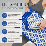 DoYourFitness Akupressur-Set Jimuta blau mit Nadelmatte und Nackenkissen zur Förderung von Entspannung und Durchblutung.