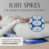 DoYourFitness Akupressur-Set Jimuta blau mit Nadelmatte und Nackenkissen für Entspannung und Durchblutungsförderung.