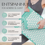 DoYourFitness Akupressur-Set Jimuta türkis mit Nadelmatte und Nackenkissen für Entspannung und Durchblutungsförderung.