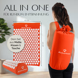 DoYourFitness Akupressur-Set Jimuta orange mit Matte, Kissen und Tasche für ganzheitliche Entspannung und verbesserte Durchblutung.