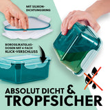 GOURMETmaxx Frischhaltedosen Klick-it 14-tlg. Smaragd, absolut dicht dank 4-fach Klickverschluss mit Silikon-Dichtungsring, tropfsicher.