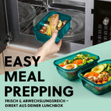 GOURMETmaxx Frischhaltedosen Klick-it 14-tlg. smaragd, stapelbar, mit 4-fach-Klick-Verschluss, ideal zum Einfrieren und Erwärmen.