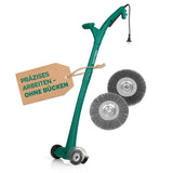 EASYmaxx Fugenreiniger elektrisch 140 Watt grün mit ergonomischem Griff und zwei auswechselbaren Bürsten für mühelose Fugenreinigung.