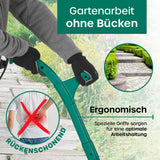 EASYmaxx Fugenreiniger elektrisch 140 Watt grün mit ergonomischem Griff und rückenschonender Anwendung für mühelose Fugenreinigung im Garten.