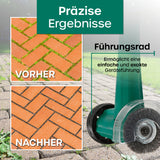 EASYmaxx Fugenreiniger elektrisch 140 Watt grün mit Führungsrad für präzise und einfache Reinigung von Fugen vor und nach Anwendung.