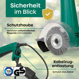 EASYmaxx Fugenreiniger elektrisch 140 Watt grün mit Schutzhaube und Kabelzugentlastung für sichere Fugenreinigung ohne Schmutzflug.