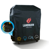 LANDMANN Wetterschutzhaube Premium 60x96x120cm schwarz, robust, wasserdicht, UV-beständig, atmungsaktiv, kältebeständig bis -20 °C, reißfest.