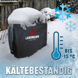 LANDMANN Wetterschutzhaube Premium 60x96x120cm schwarz, reißfest, wasserdicht, atmungsaktiv und kältebeständig bis -20 °C.