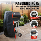 LANDMANN Wetterschutzhaube Premium 60x96x120cm schwarz, reißfest, wasserdicht, UV-beständig, atmungsaktiv mit Ventilöffnungen, kältebeständig bis -20°C.