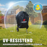 LANDMANN Wetterschutzhaube Premium 90x70x70cm schwarz, UV-beständig, wasserdicht, schützt Grills und Gartengeräte robust vor Witterung.