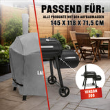 LANDMANN Premium Wetterschutzhaube 78 x130 x118 cm, wasserdicht, kältebeständig, robustes Polyester, passend für Vinson 200 Grill.