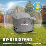 LANDMANN Premium Wetterschutzhaube 130x126x85 cm, UV-beständig, wasserdicht, kältefest, atmungsaktiv mit robustem 600D Polyestergewebe.