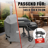 LANDMANN Premium Wetterschutzhaube 130 x 126 x 85 cm, robust, wasserdicht, UV-beständig, passend für Vinson 300 Grillabdeckung.