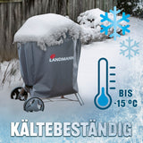 LANDMANN Wetterschutzhaube Premium 90x70x70 cm grau, UV- und Kältebeständig bis -20 °C, wasserdicht mit PVC-Beschichtung, robustes Polyestergewebe.