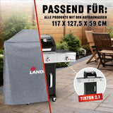 LANDMANN Premium Wetterschutzhaube 59 x 127,5 x 117 cm, UV-beständig, wasserdicht, atmungsaktiv, passend für Triton 2.1 Grill.