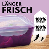GOURMETmaxx Frischhaltedosen Klick-it 14-tlg. lila/transparent mit 4-fach-Klickverschluss und Dichtungsring für längere Frische