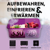 GOURMETmaxx Frischhaltedosen Klick-it 14-tlg. lila/transparent, stapelbar, mikrowellen-, gefrierschrank- und spülmaschinengeeignet.