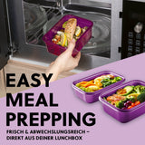 GOURMETmaxx Frischhaltedosen Klick-it 14-tlg. lila/transparent, mikrowellengeeignet, stapelbar, mit 4-fach-Klick-Verschluss und Aromaschutz.