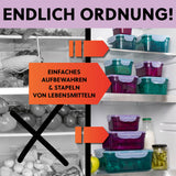 GOURMETmaxx Frischhaltedosen Klick-it 14-tlg. lila/transparent stapelbar, luftdicht, ideal zum Einfrieren und Aufbewahren von Lebensmitteln.