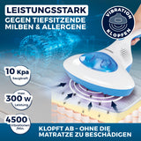 CLEANmaxx Milbensauger Vibration mit UV-C-Licht entfernt 99,9% Milben, Allergene effektiv mit starker Saugkraft und Vibration.