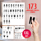 EASYmaxx LED-Leuchtkasten Schwarz/Weiß mit 173 Buchstaben & Symbole für individuelle Textbotschaften und Dekoration.