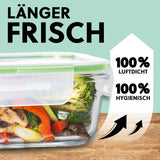 GOURMETmaxx Glas-Frischhaltedosen Klick-it 8-tlg. Limegreen, temperaturbeständig, luftdicht, hygienisch, für Backofen, Mikrowelle, Gefrierschrank geeignet.