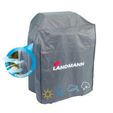 LANDMANN Wetterschutzhaube Premium 55x117x90 cm grau, wasserdicht, atmungsaktiv mit 6 Ventilationsöffnungen, kältebeständig bis -20°C