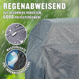 LANDMANN Wetterschutzhaube Premium 55x117x90 cm grau, regenabweisend, aus robustem 600D Polyestergewebe, wasserdicht mit PVC-Innenbeschichtung.