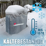 LANDMANN Wetterschutzhaube Premium grau 55x117x90 cm, kältebeständig bis -20°C, wasserdicht, atmungsaktiv mit Ventilationsöffnungen.