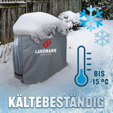 LANDMANN Premium Wetterschutzhaube M (60 x 80 x 120 cm) grau, robust, wasserdicht, kältebeständig bis -15 °C, ideal für Garten und Grill.