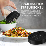 GOURMETmaxx Nutrition Mixer Deluxe 11-tlg. mit praktischem Streudeckel zum optimalen Dosieren von Kräutern und Käse.