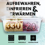 GOURMETmaxx Glas-Frischhaltedosen Klick-it 6-teilig grau, auslaufsicher, mikrowellenventil, backofen- und gefriergeeignet bis -30 bis +300 °C.
