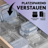 GOURMETmaxx Glas-Frischhaltedosen Klick-it 6-teilig grau, stapelbar, spülmaschinengeeignet, auslaufsicher mit 4-fach-Klickverschluss.