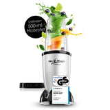 GOURMETmaxx Mr. Magic 4-tlg. in Schwarz/Silber mit 500-ml Mixbecher für schnelles Mixen und Auffrischen von Smoothies.