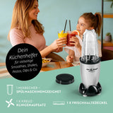 GOURMETmaxx Mr. Magic 4-tlg. in Schwarz/Silber, kompakter Küchenmixer für Mixen, Rühren, Pürieren mit Deckel und Messeraufsatz.