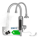 MAXXMEE Warm- & Kaltwasserarmatur mit 360° schwenkbaren Edelstahl-Wasserhahn-Aufsätzen und energieeffizientem Betrieb 230V A.