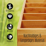 LUMALAND Cuisine Teebox aus Bambus mit 10 Fächern, robust, wasserfest und pflegeleicht, nachhaltiges & langlebiges Material.