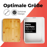 LUMALAND Cuisine Brotkasten aus Metall mit Bambus Deckel, rechteckig 30,5 x 23,5 x 14 cm, platzsparend und mit Lüftungslöchern.