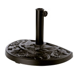 EASYmaxx Sonnenschirmfuß Guß-Optik - Schwarz, halbrunder Sockel mit nostalgischem Design für kleine Balkone und Terrassen.