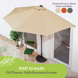 EASYmaxx Sonnenschirmfuß Guß-Optik - Schwarz für halbrunde Sonnenschirme, passend für Balkon und Terrasse, platzsparend an der Wand.