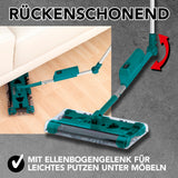 Swivel Sweeper G 2 Akkubesen kabellos mit 360° Knickgelenk für rückenschonendes Putzen unter Möbeln.