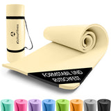 #DoYourFitness Fitnessmatte Hell Beige 190x100x1 cm rutschfest, robust, soft, platzsparend, für Yoga und Gymnastik indoor & outdoor.